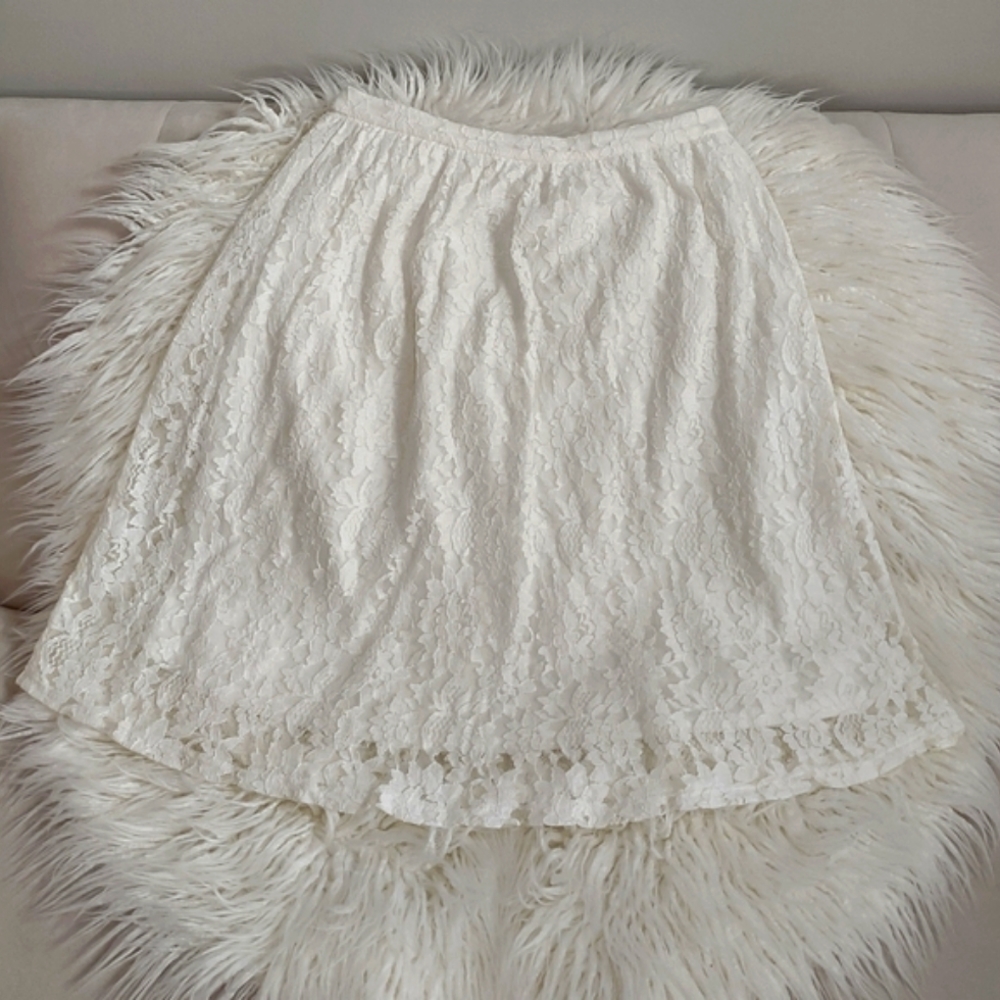 DOWNEAST White Skirt Lace Size Small 4 / 6 - Picture 7 of 7